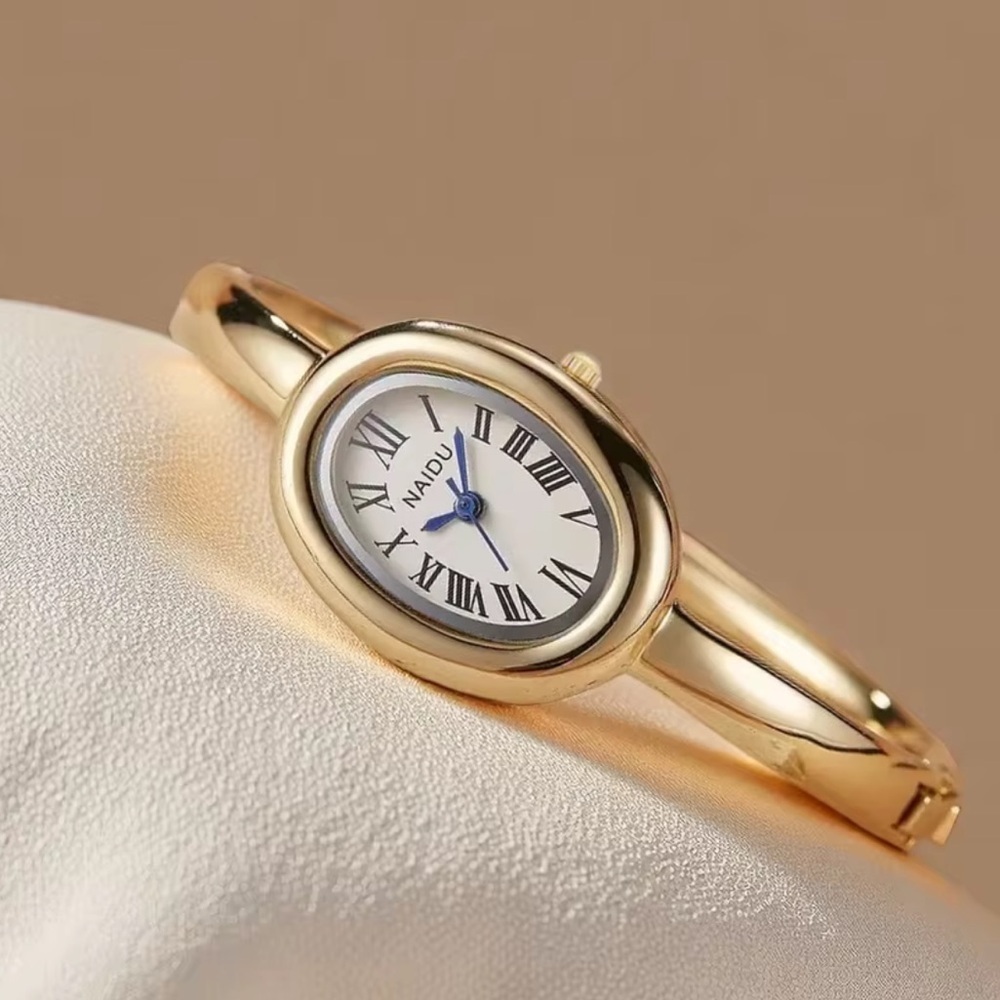 Baignoire Vintage Gold&Silver Oval Bracelet Watch Set - Picture 7 of 17